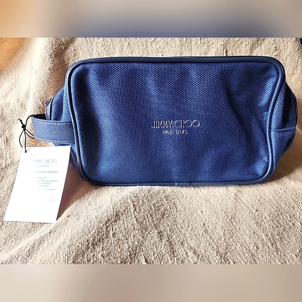 NWT Men's Jimmy Choo Parfums Blue Toiletry Bag